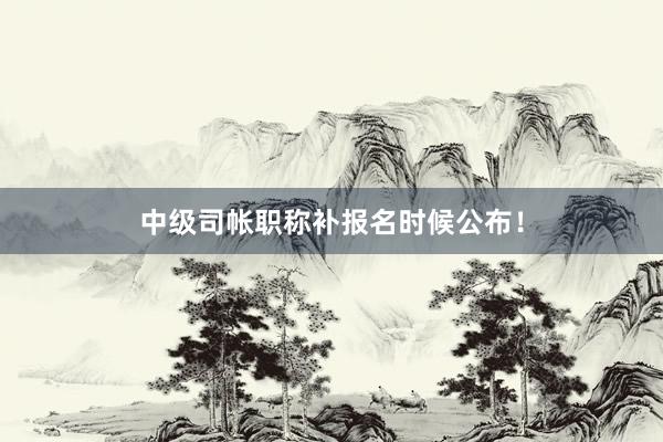 中级司帐职称补报名时候公布！